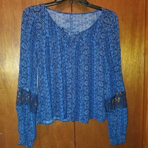 Blue Hollister Long Sleeve Blouse